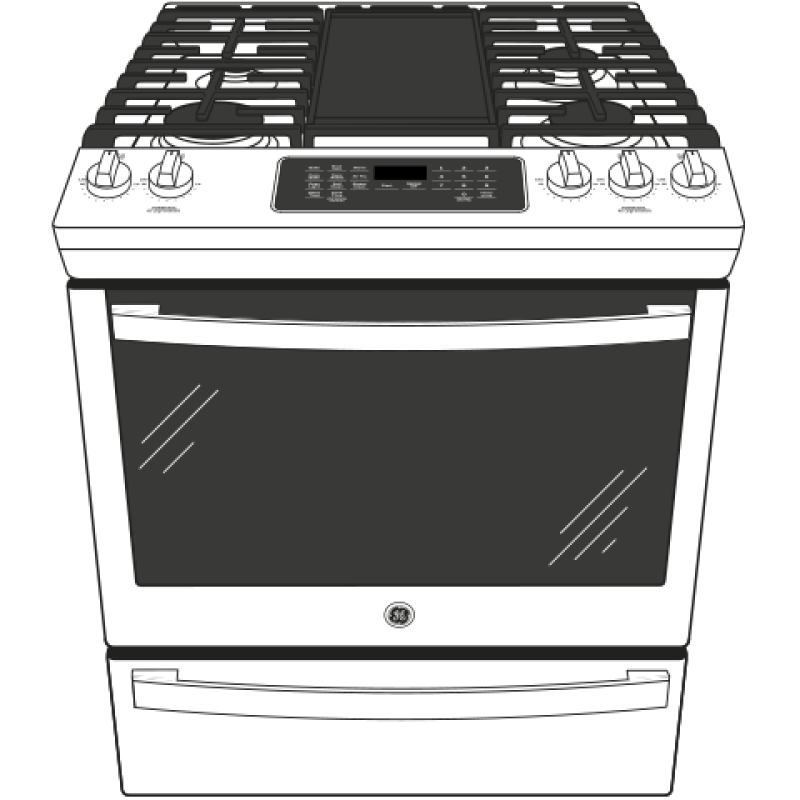 GE 30" Slide-In Front-Control Convection Gas Range with No Preheat Air Fry - Stainless Steel (JGS760SPSS)