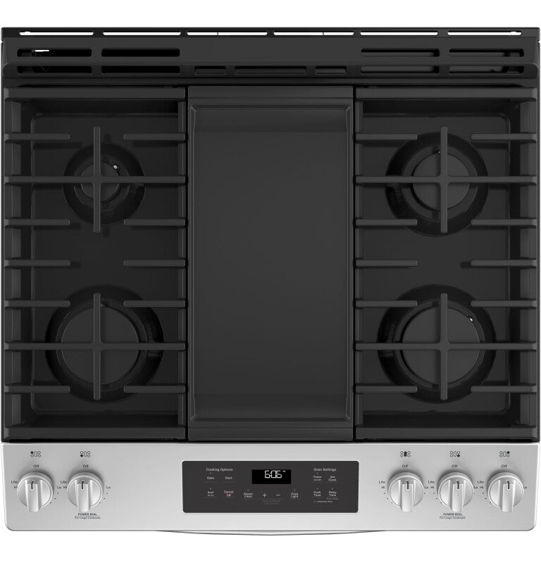 GE 30" Slide-In Front Control Gas Range - Stainless Steel (JGSS66SELSS)