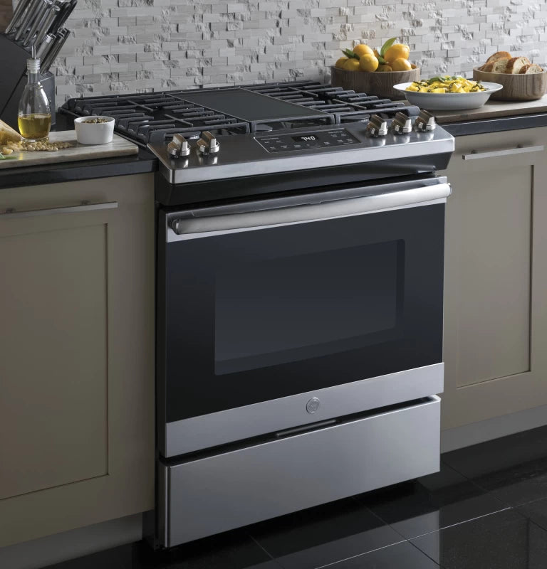 GE 30" Slide-In Front Control Gas Range -  (JGSS66SELSS)
