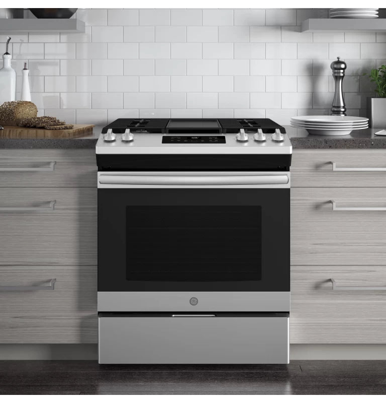GE 30" Slide-In Front Control Gas Range -  (JGSS66SELSS)