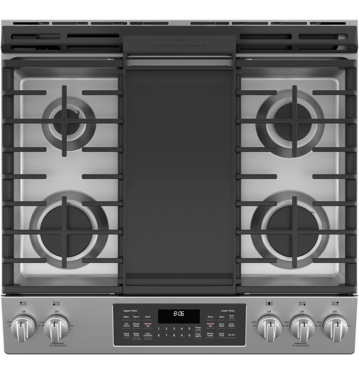 GE  30" Slide-In Front Control Gas Double Oven Range - Stainless Steel (JGSS86SPSS)
