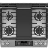 GE  30" Slide-In Front Control Gas Double Oven Range - Stainless Steel (JGSS86SPSS)
