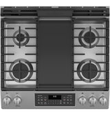 GE 30" Slide-In Front Control Gas Double Oven Range - Stainless Steel (JGSS86SPSS)