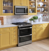 GE 30" Slide-In Front Control Gas Double Oven Range - Stainless Steel (JGSS86SPSS)