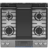 GE 30" Slide-In Front Control Gas Double Oven Range - Stainless Steel (JGSS86SPSS)