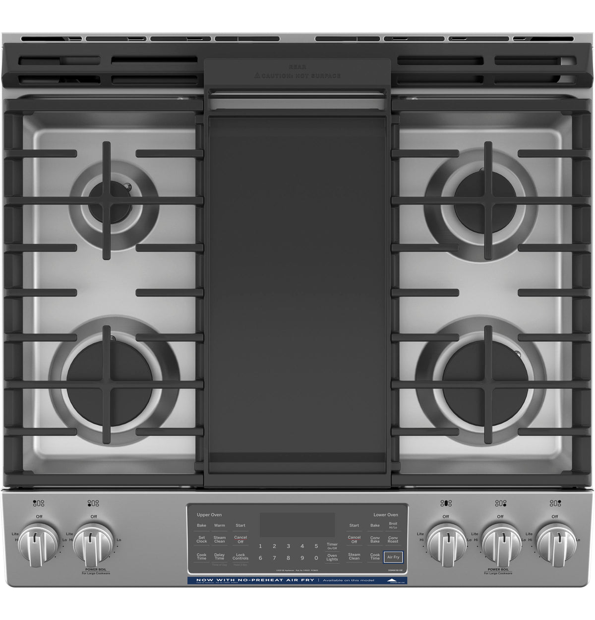 GE  30" Slide-In Front Control Gas Double Oven Range - Stainless Steel (JGSS86SPSS)
