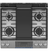 GE  30" Slide-In Front Control Gas Double Oven Range - Stainless Steel (JGSS86SPSS)