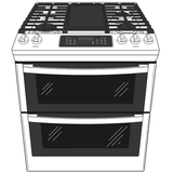 GE  30" Slide-In Front Control Gas Double Oven Range - Stainless Steel (JGSS86SPSS)