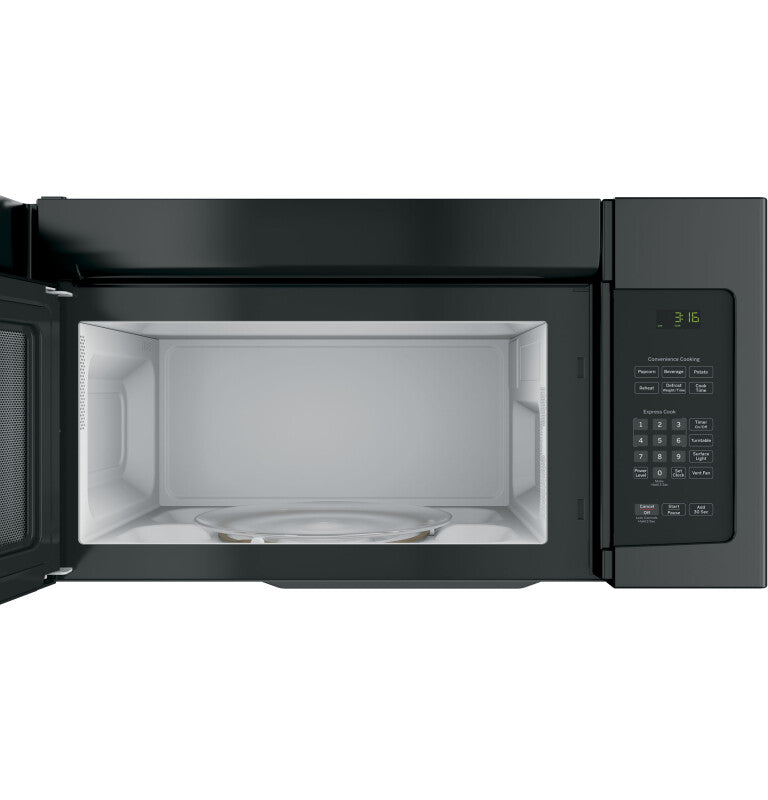 GE 1.6 Cu. Ft. Over-the-Range Microwave Oven with Recirculating Venting - Black (JNM3163DJBB)