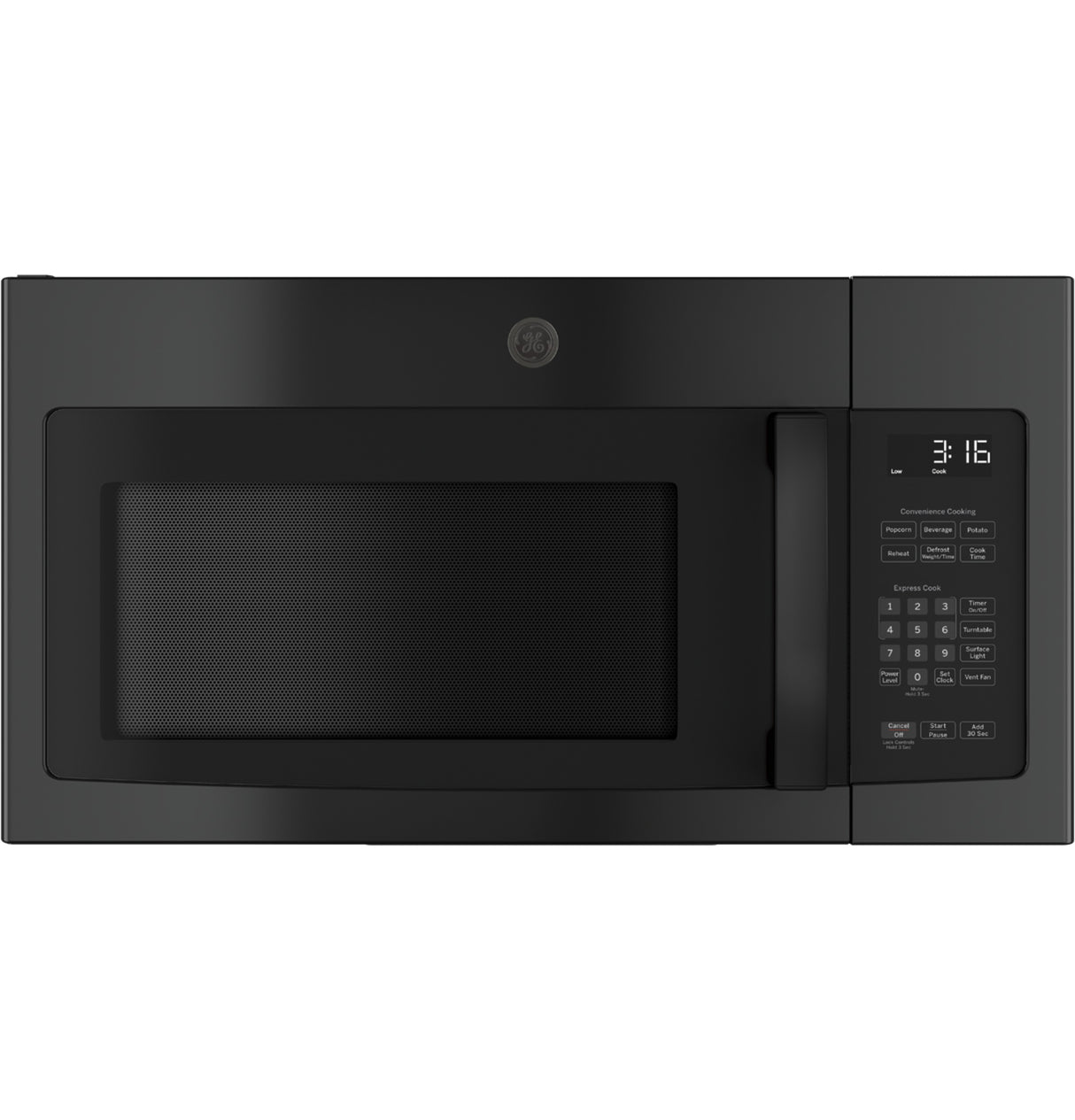 GE  1.6 Cu. Ft. Over-the-Range Microwave Oven with Recirculating Venting - Black (JNM3163DJBB)