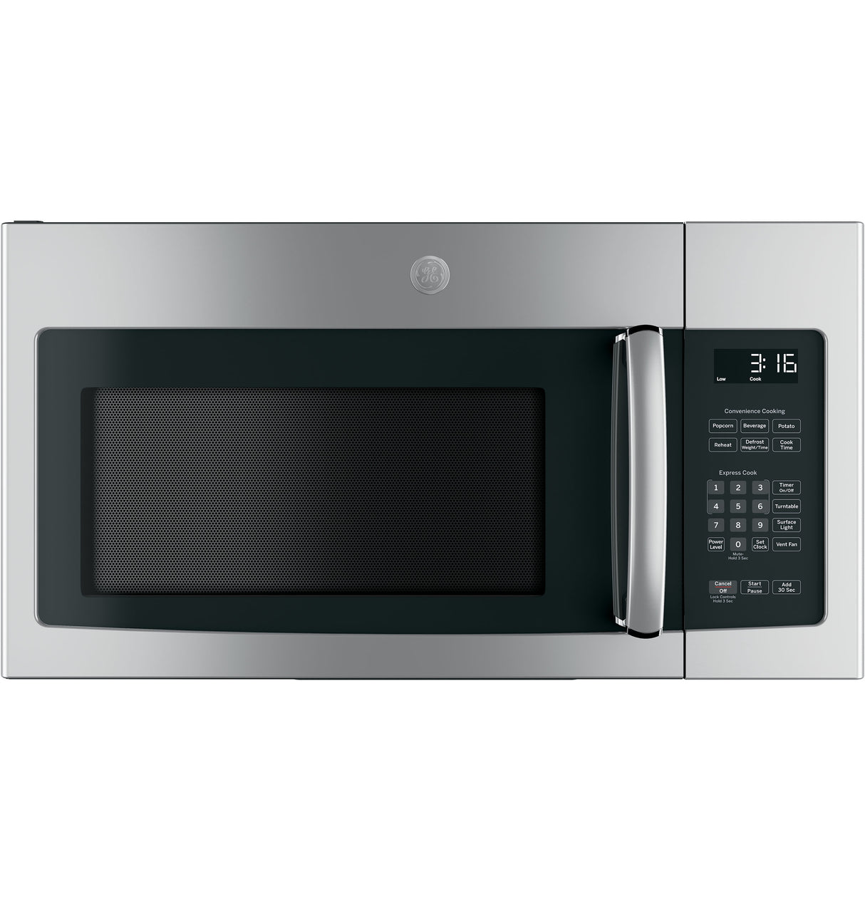 GE 1.6 Cu. Ft. Over-the-Range Microwave Oven with Recirculating Venting - Stainless Steel (JNM3163RJSS)
