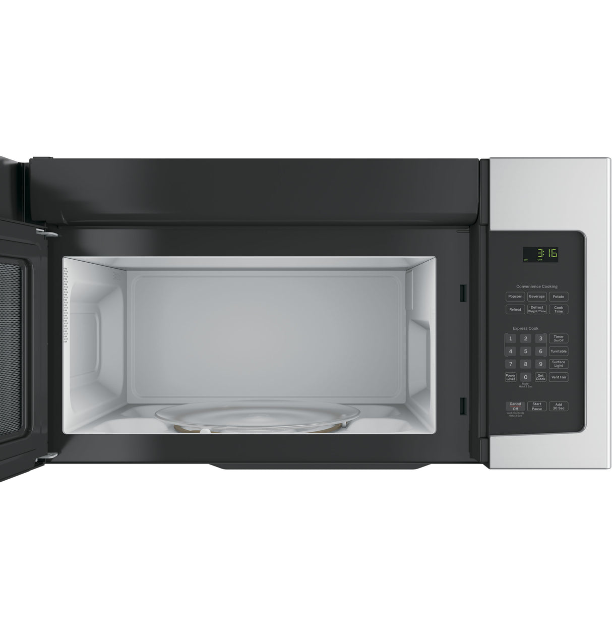 GE  1.6 Cu. Ft. Over-the-Range Microwave Oven with Recirculating Venting - Stainless Steel (JNM3163RJSS)