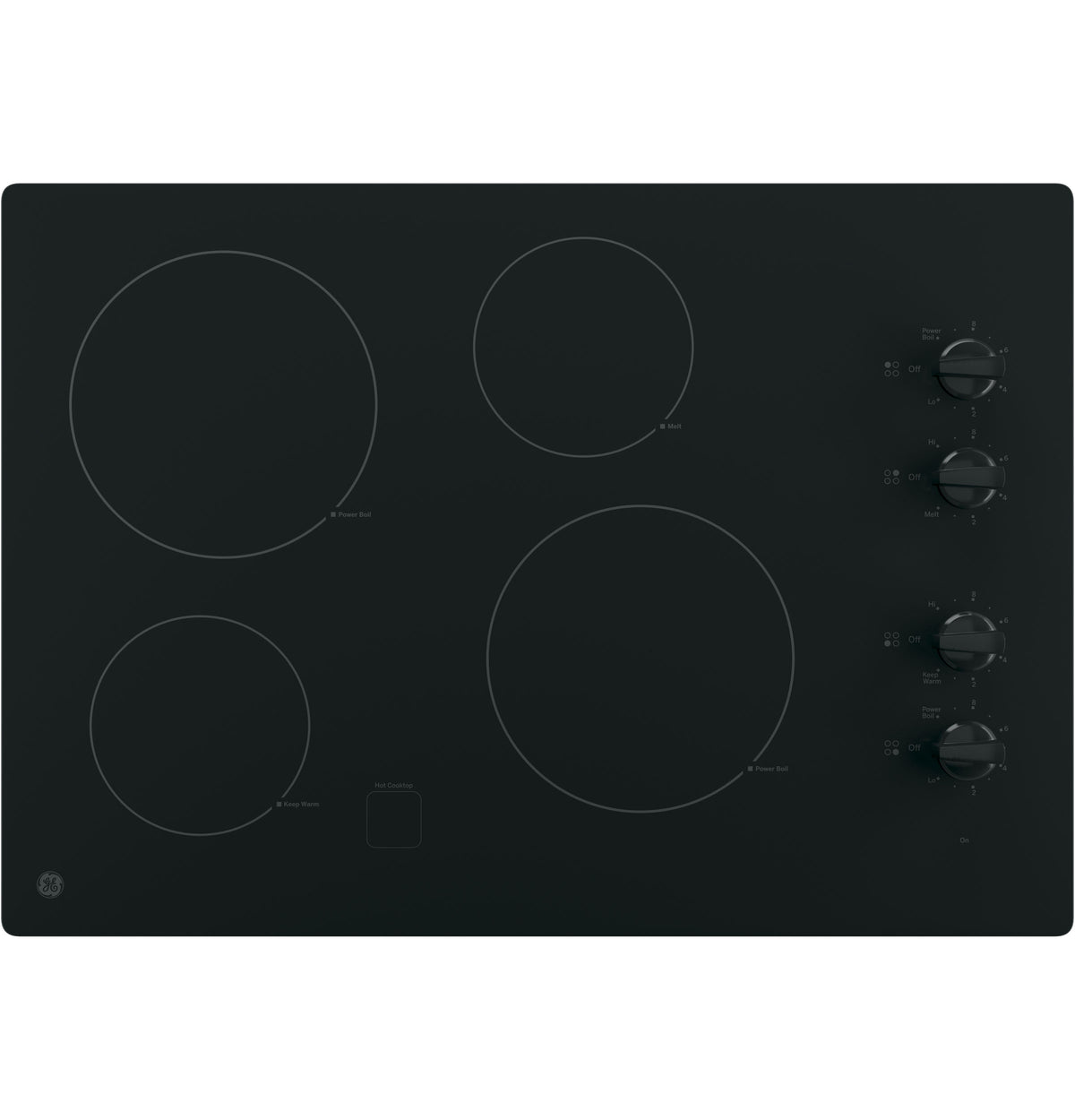 GE  30" Built-In Knob Control Electric Cooktop - Black (JP3030DWBB)