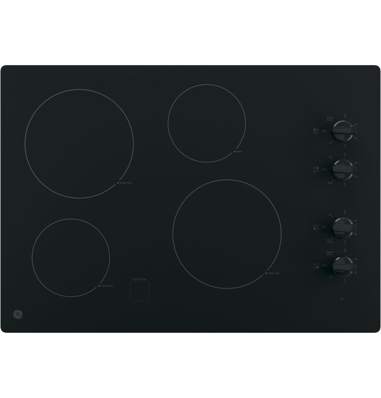 GE  30" Built-In Knob Control Electric Cooktop - Black (JP3030DWBB)