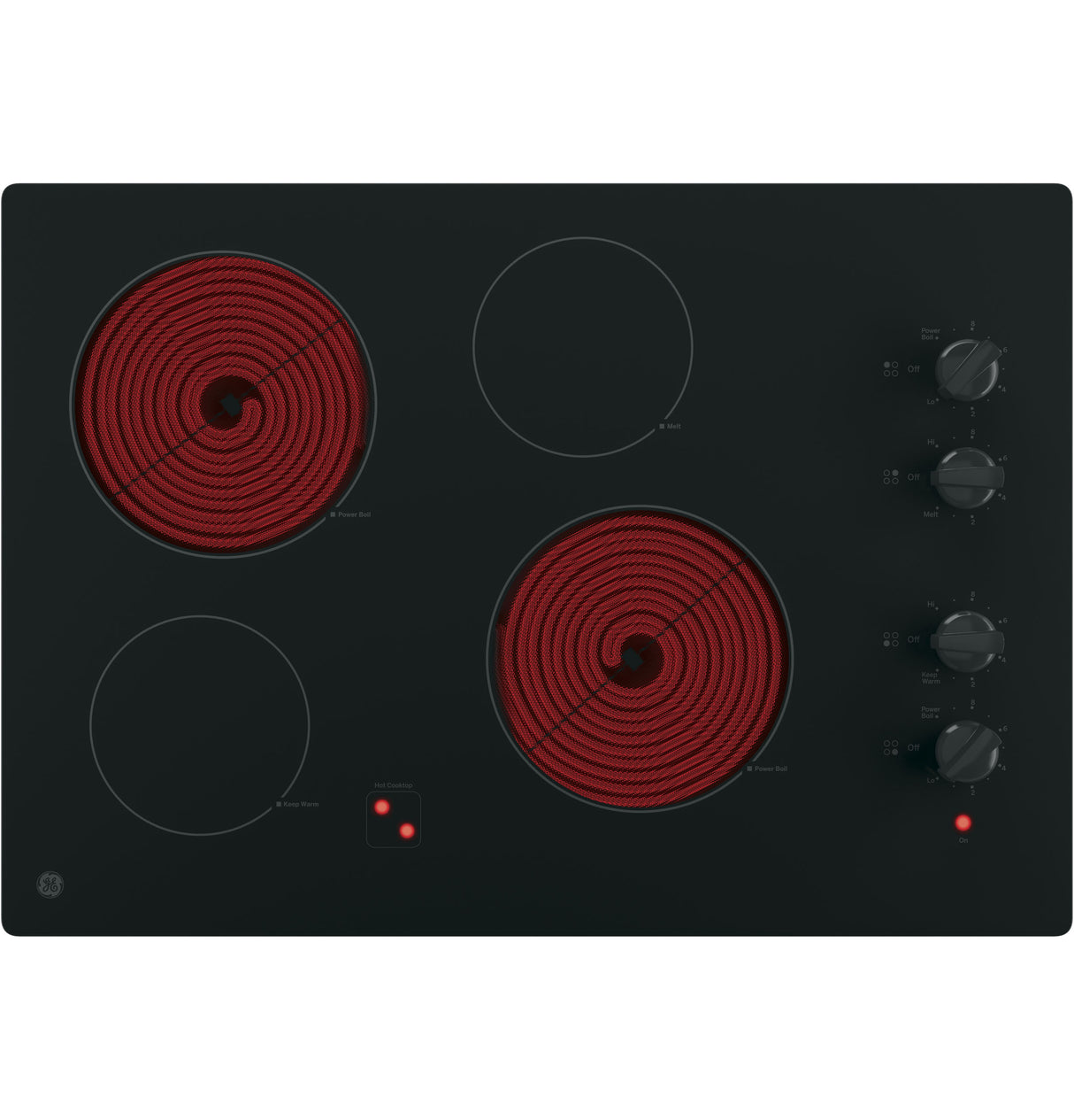 GE  30" Built-In Knob Control Electric Cooktop - Black (JP3030DWBB)
