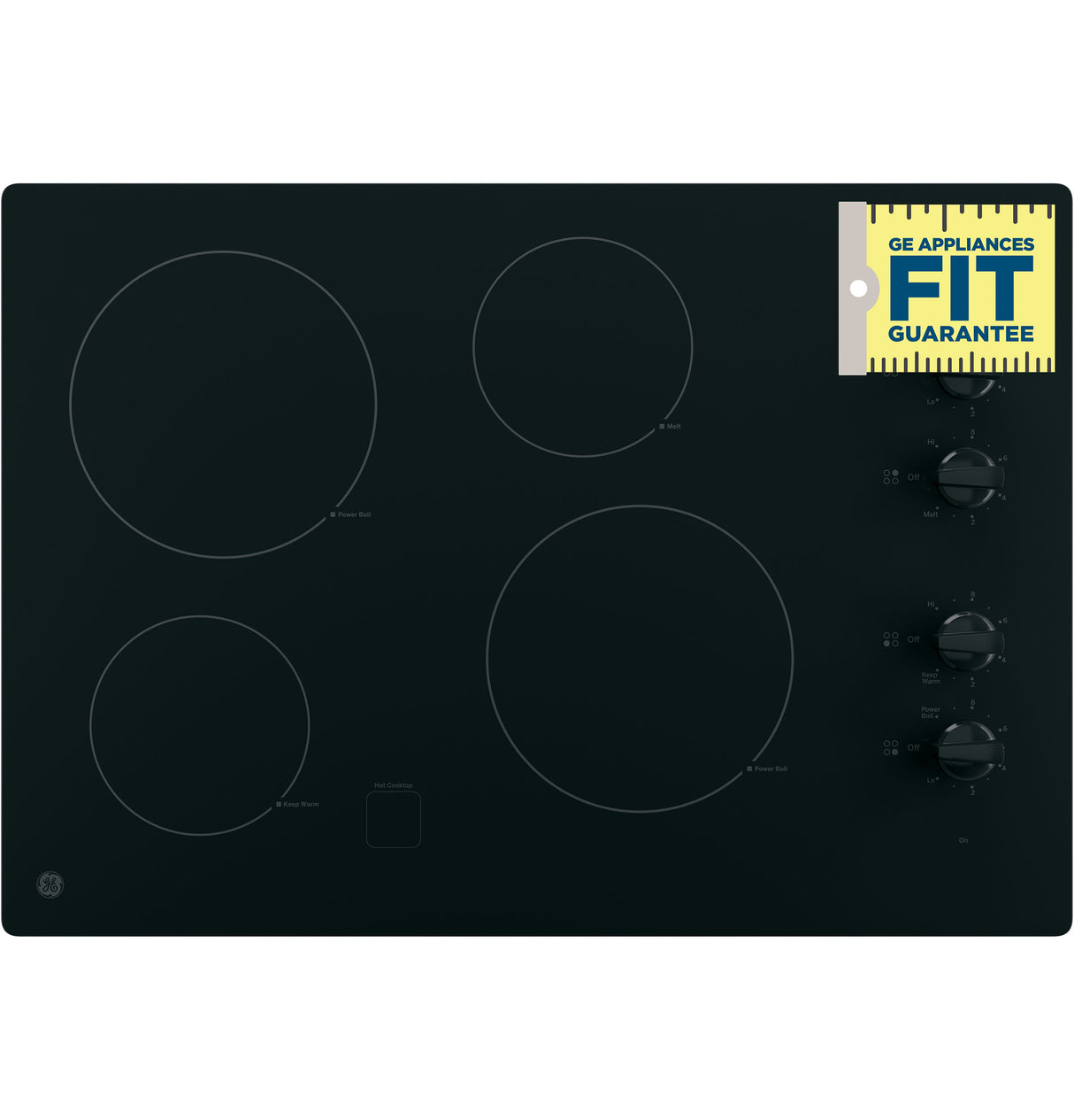 GE  30" Built-In Knob Control Electric Cooktop - Black (JP3030DWBB)