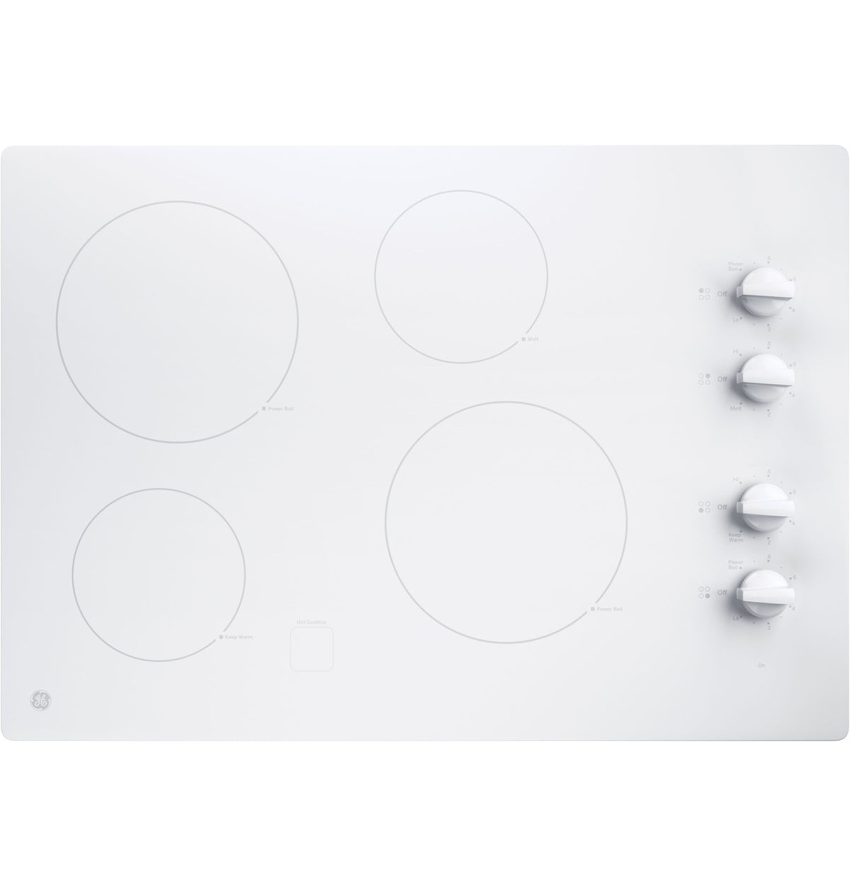GE  30" Built-In Knob Control Electric Cooktop - White (JP3030TWWW)
