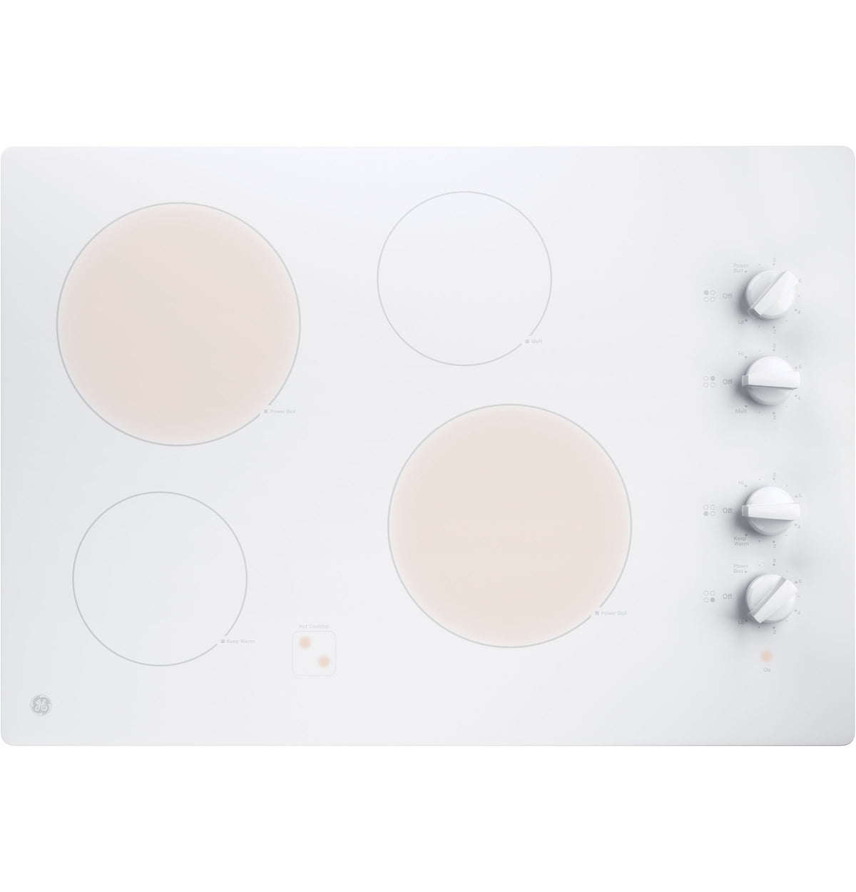 GE  30" Built-In Knob Control Electric Cooktop - White (JP3030TWWW)