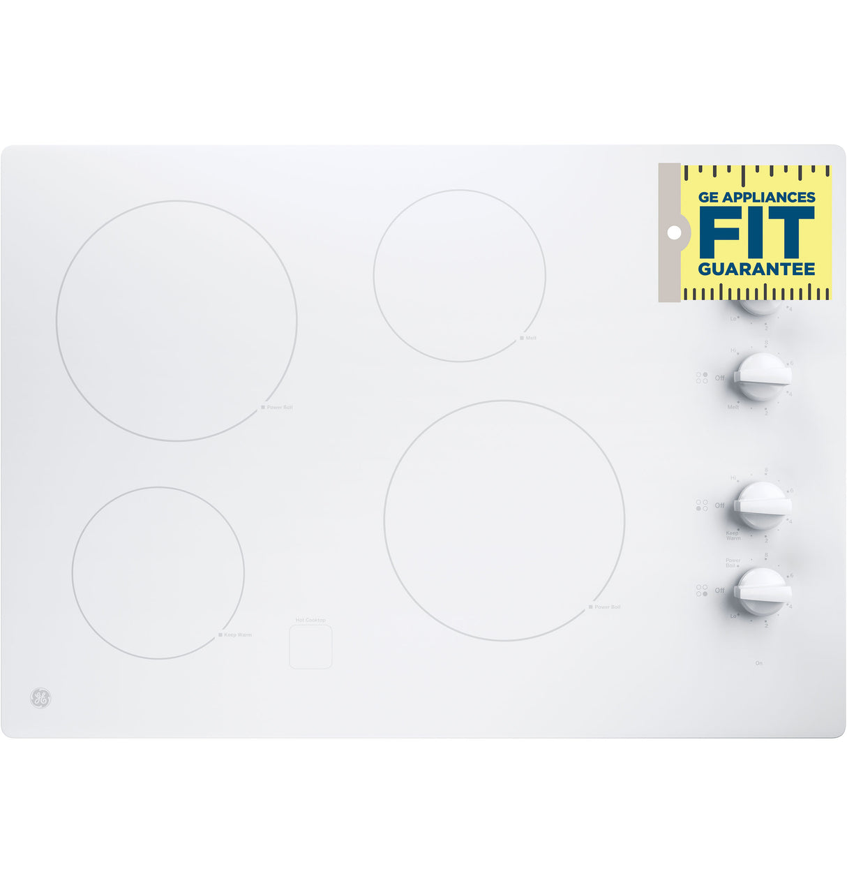 GE 30" Built-In Knob Control Electric Cooktop - White (JP3030TWWW)