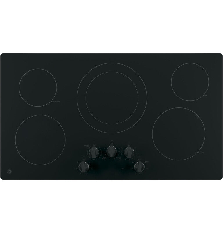 GE 36" Built-In Knob Control Electric Cooktop - Black (JP3036DLBB)