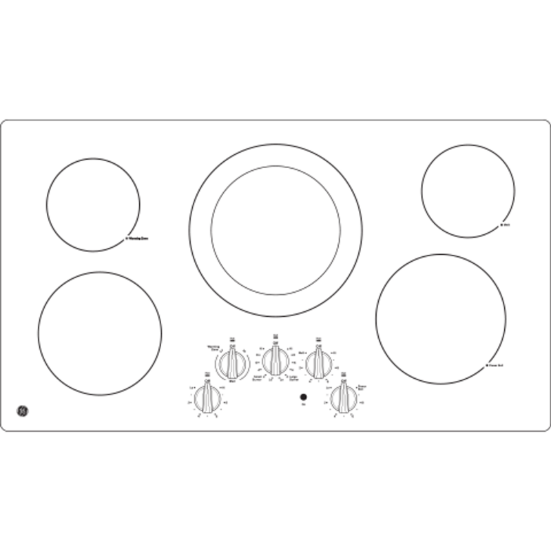 GE 36" Built-In Knob Control Electric Cooktop - Black (JP3036DLBB)