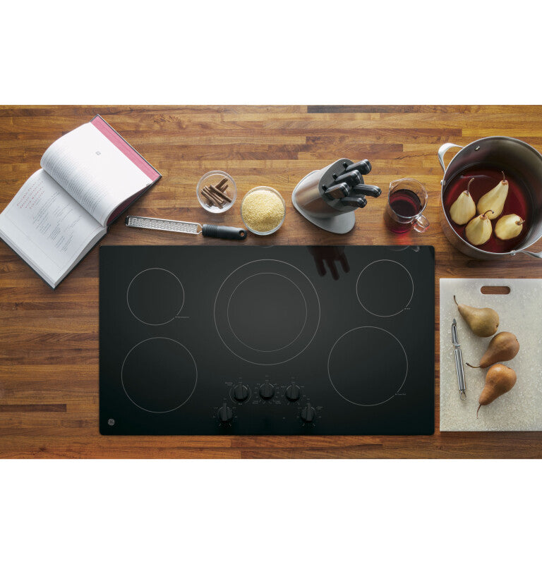 GE  36" Built-In Knob Control Electric Cooktop - Black (JP3036DLBB)