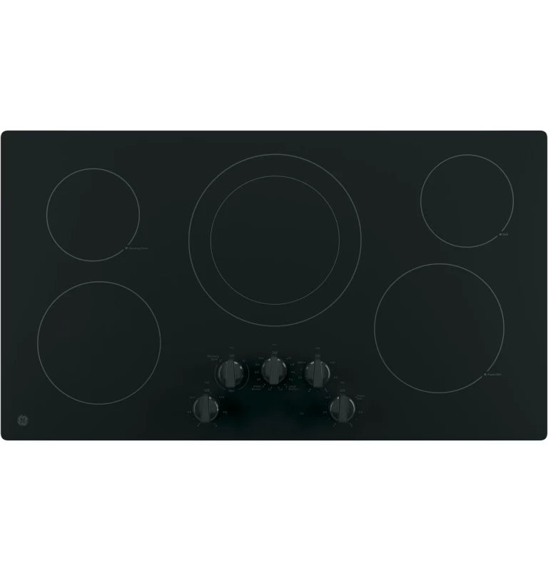 GE 36" Built-In Knob Control Electric Cooktop - Black (JP3036DLBB)