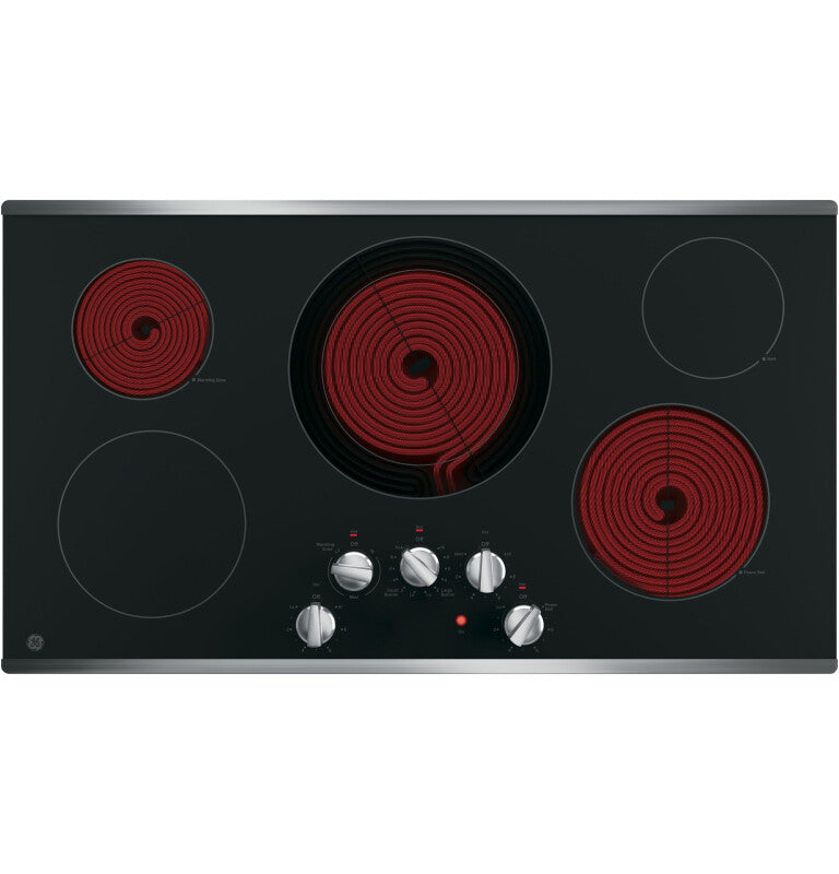 GE  36" Built-In Knob Control Electric Cooktop - Stainless Steel (JP3036SLSS)