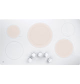 GE  36" Built-In Knob Control Electric Cooktop - White (JP3036TLWW)