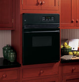 GE  24" Electric Single Self-Cleaning Wall Oven - Black on Black (JRP20BJBB)