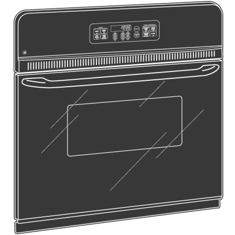 GE  24" Electric Single Self-Cleaning Wall Oven - Black on Black (JRP20BJBB)