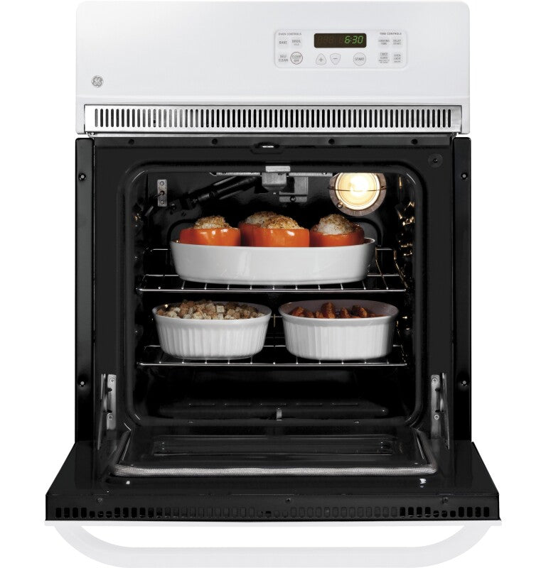 GE  24" Electric Single Self-Cleaning Wall Oven - White on White (JRP20WJWW)