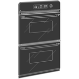 GE  24" Double Wall Oven - Black on Black (JRP28BJBB)