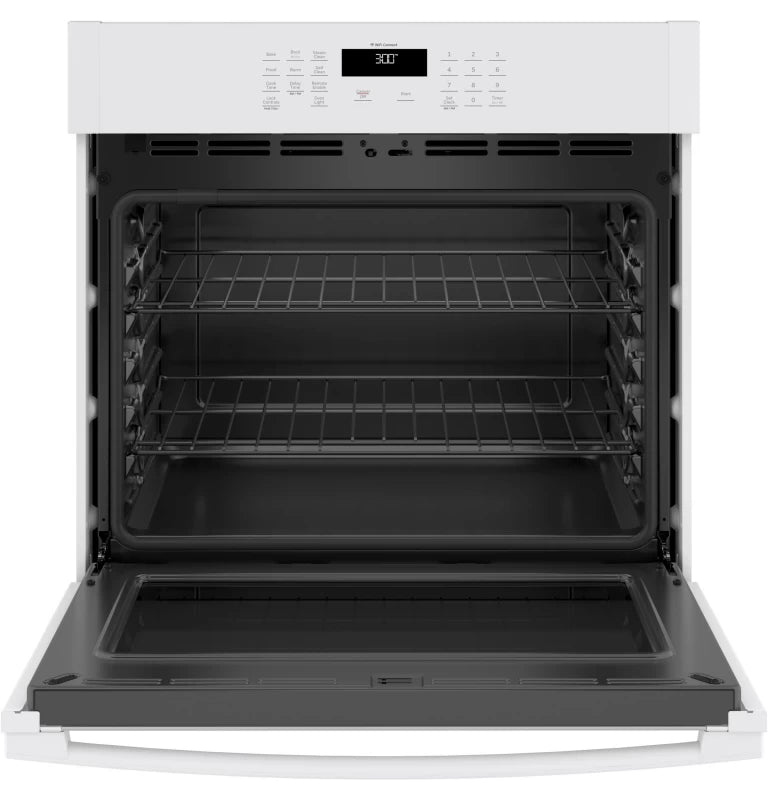 GE 30" Smart Built-In Self-Clean Single Wall Oven with Never-Scrub Racks - White (JTS3000DNWW)