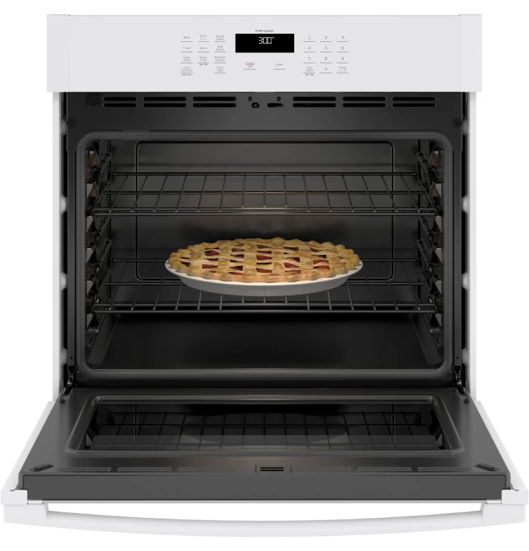 GE 30" Smart Built-In Self-Clean Single Wall Oven with Never-Scrub Racks - White (JTS3000DNWW)