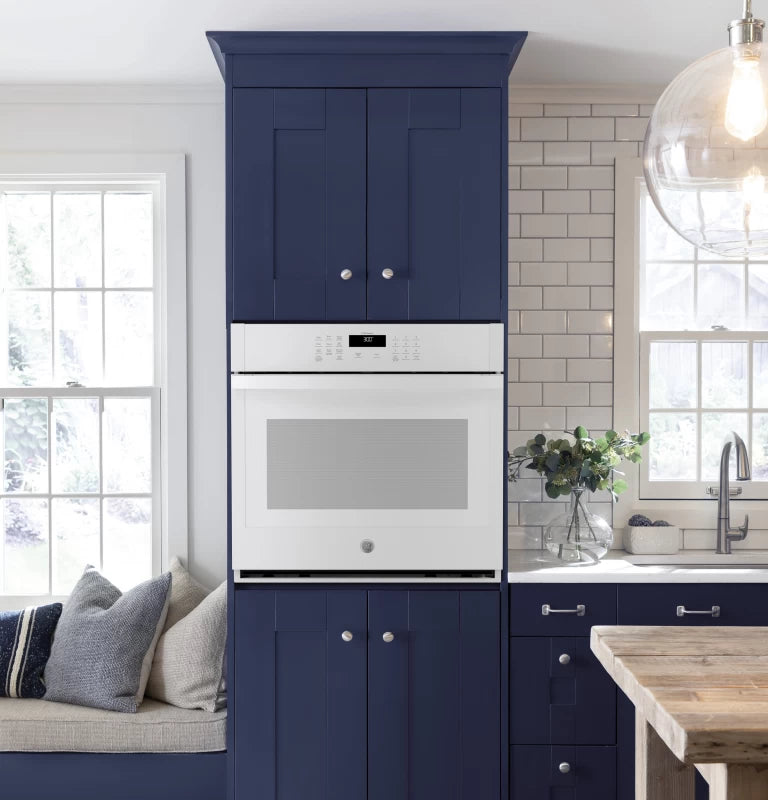 GE 30" Smart Built-In Self-Clean Single Wall Oven with Never-Scrub Racks - White (JTS3000DNWW)