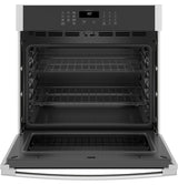 GE 30" Smart Built-In Self-Clean Single Wall Oven with Never-Scrub Racks - Brushed Stainless (JTS3000SNSS)