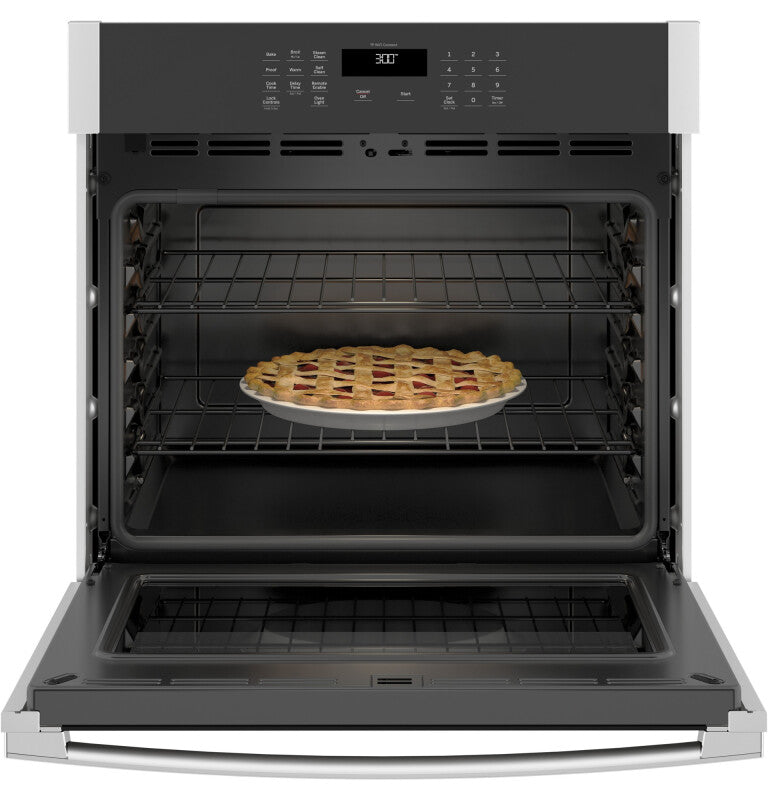 GE 30" Smart Built-In Self-Clean Single Wall Oven with Never-Scrub Racks - Brushed Stainless (JTS3000SNSS)