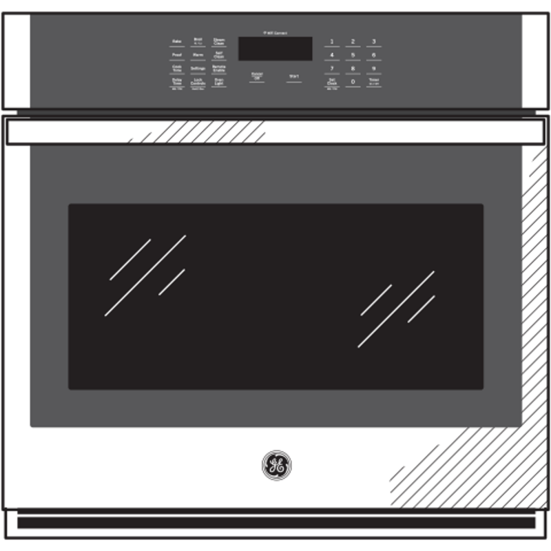 GE 30" Smart Built-In Self-Clean Single Wall Oven with Never-Scrub Racks - Brushed Stainless (JTS3000SNSS)