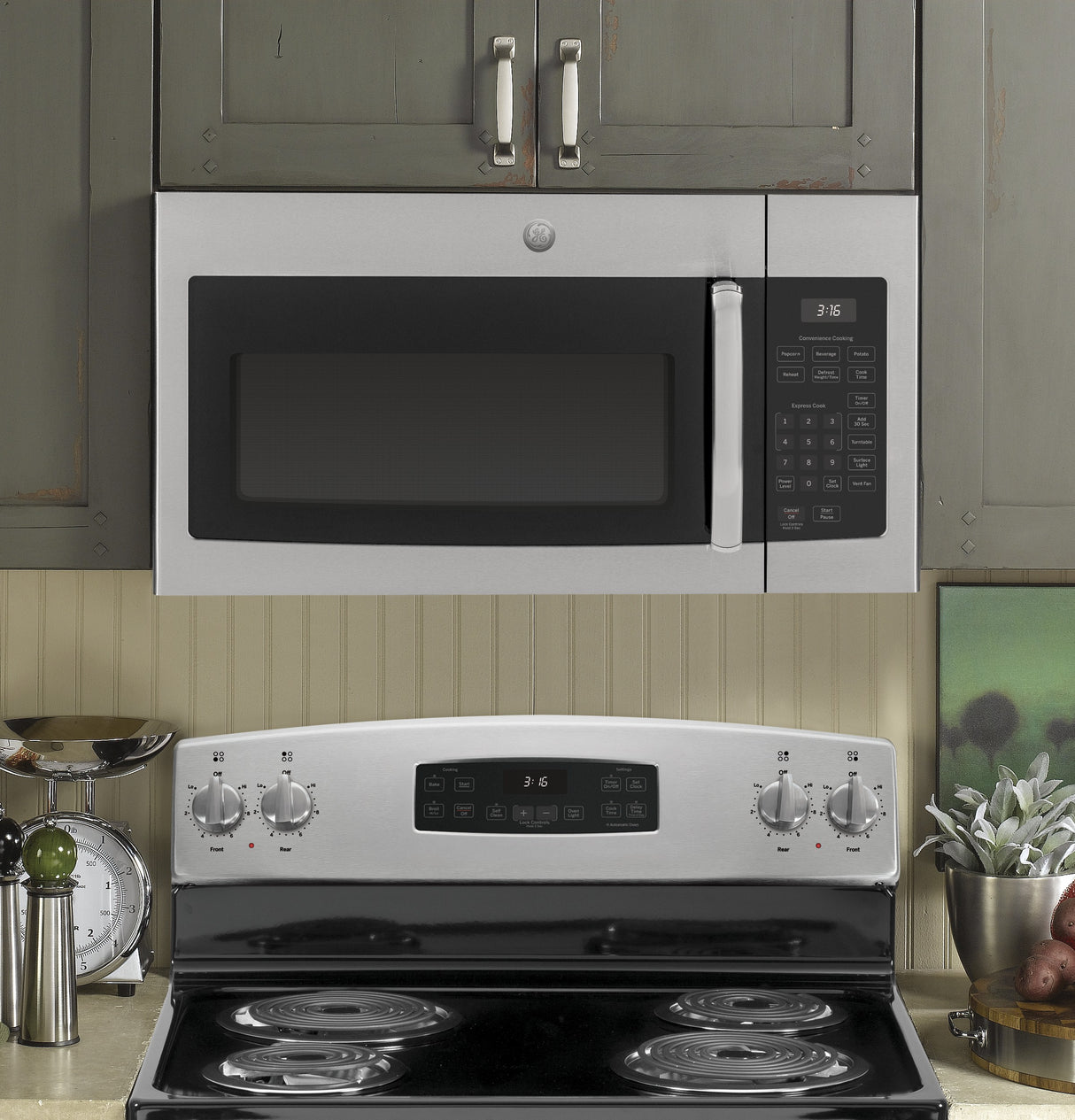GE 1.6 Cu. Ft. Over-the-Range Microwave Oven - Stainless Steel (JVM3160RFSS)