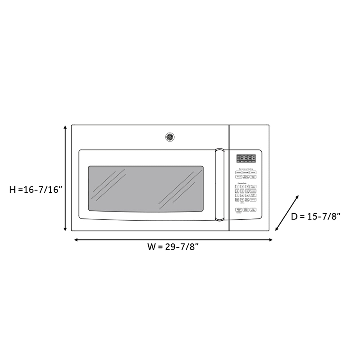 GE  1.6 Cu. Ft. Over-the-Range Microwave Oven - Black (JVM3162DJBB)