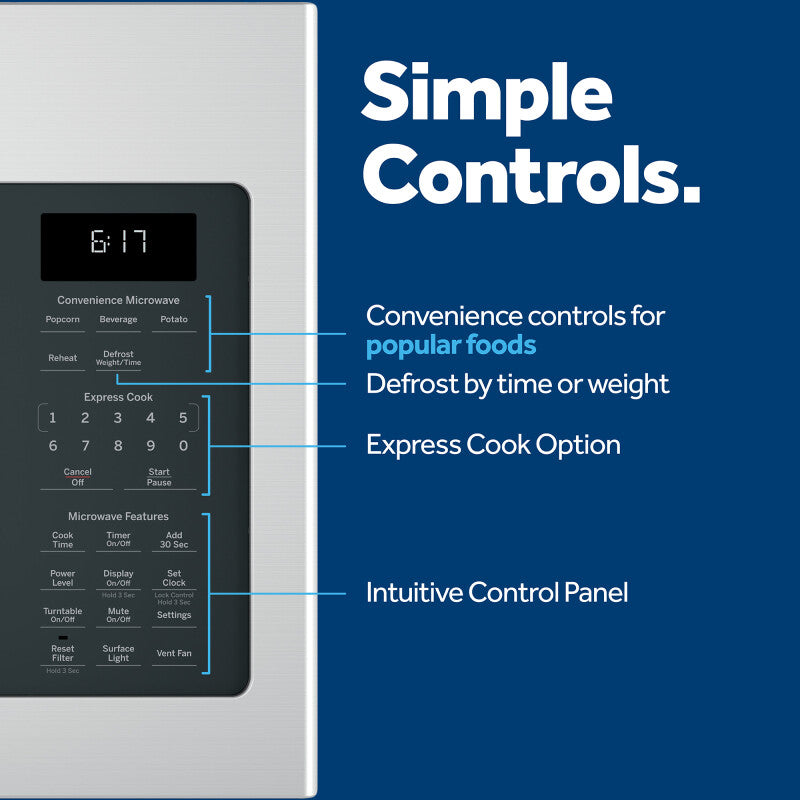 GE  1.7 Cu. Ft. Over-the-Range Microwave Oven - Stainless Steel (JVM6172SKSS)
