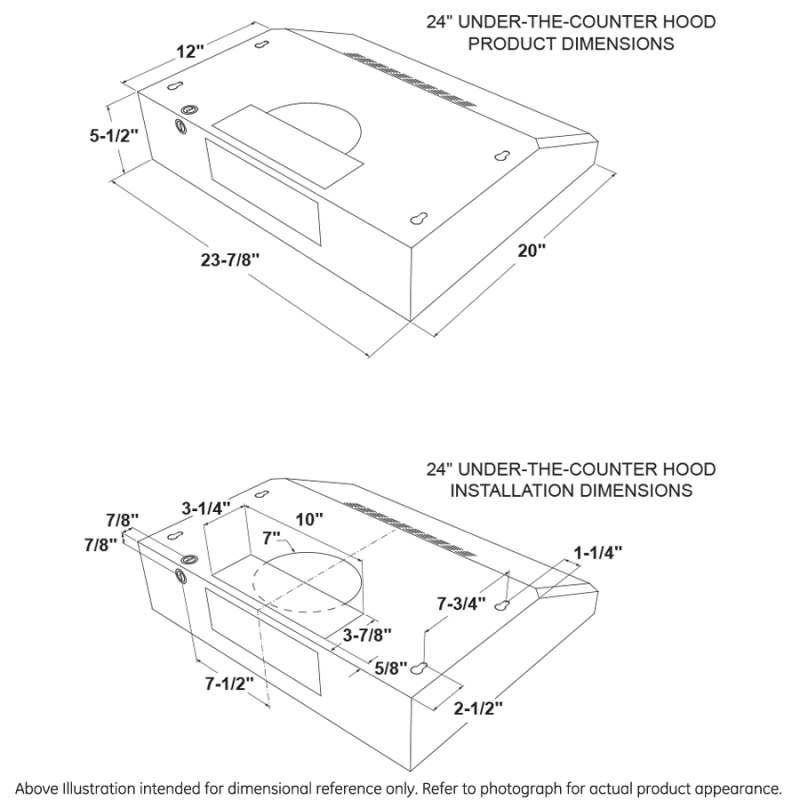 GE  24" Under The Cabinet Hood - Stainless Steel (JVX3240SJSS)
