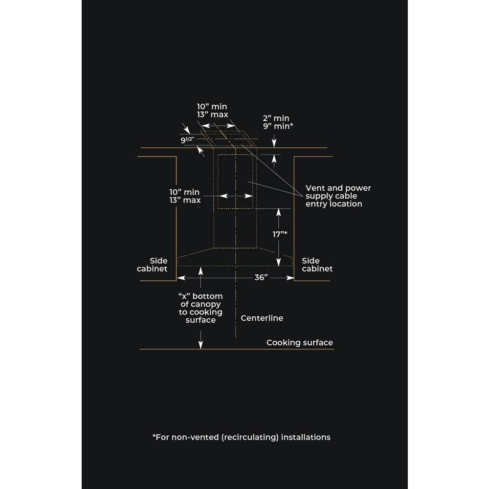 JennAir  Lustre Stainless 36" Pyramid Style Canopy Wall Hood - Stainless Steel (JXW8536HS)