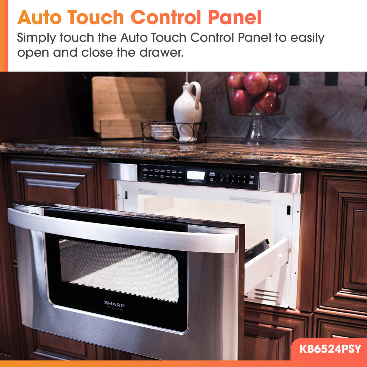 Sharp  24 In. 1.2 Cu. Ft. 950w Easy Open Stainless Steel Microwave Drawer - Stainless Steel (KB6524PSY)