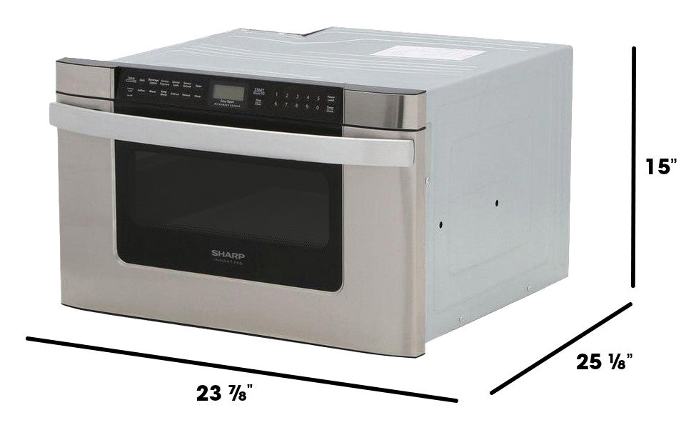 Sharp  24 In. 1.2 Cu. Ft. 950w Easy Open Stainless Steel Microwave Drawer - Stainless Steel (KB6524PSY)