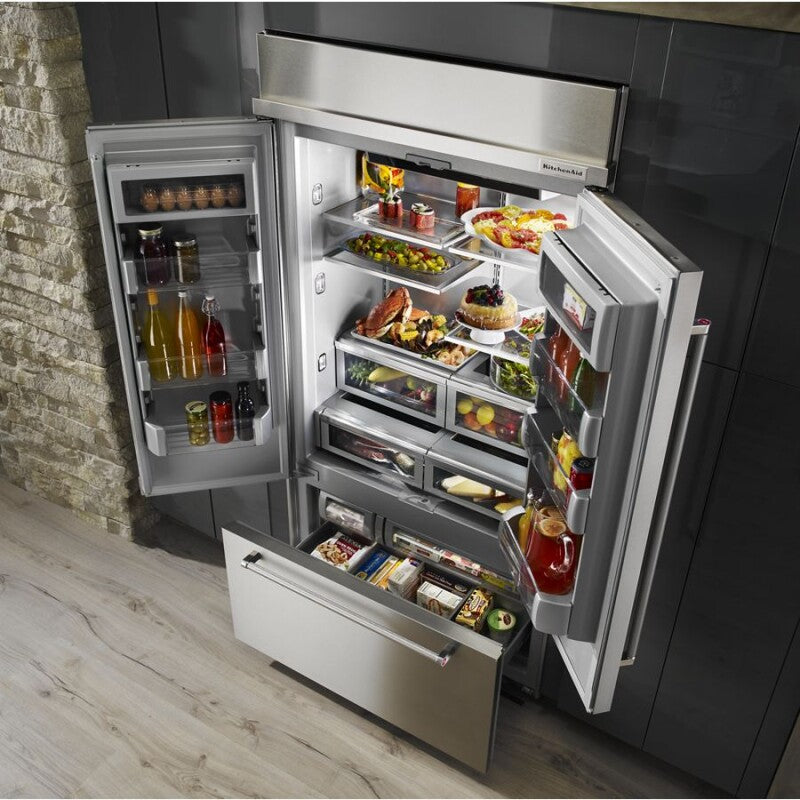 KitchenAid 24.2 Cu. Ft. 42" French Door Refrigerator with Platinum Interior Design in Stainless Steel - Stainless Steel (KBFN502ESS)