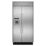 KITCHENAID 29.5 cu. ft 48-Inch Width Built-In Side by Side Refrigerator with PrintShield Finish - Stainless Steel (KBSD608ESS)