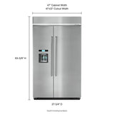 KITCHENAID 29.5 cu. ft 48-Inch Width Built-In Side by Side Refrigerator with PrintShield Finish - Stainless Steel (KBSD608ESS)