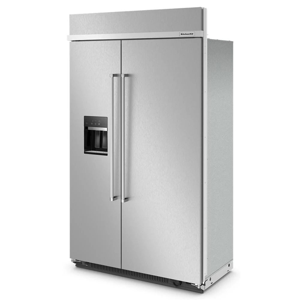 KitchenAid  29.4 Cu. Ft. 48" Built-In Side-by-Side Refrigerator with Ice and Water Dispenser - Stainless Steel (KBSD708MSS)